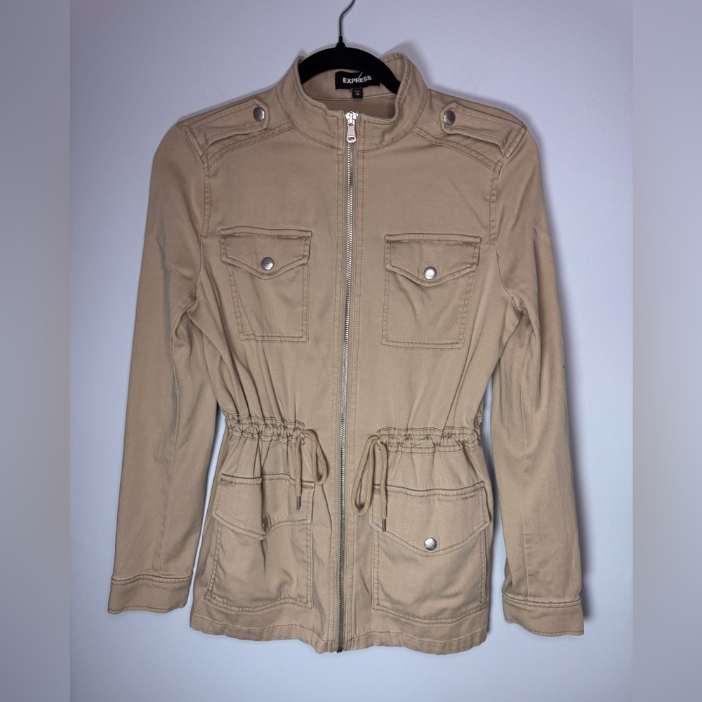 Express Tan Utility Jacket with Pockets